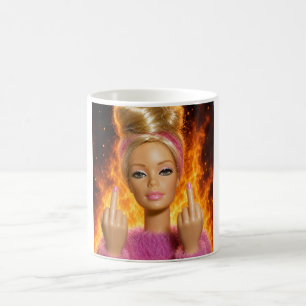 Middle Finger Doll Meme Graphic – Funny Sarcastic Coffee Mug