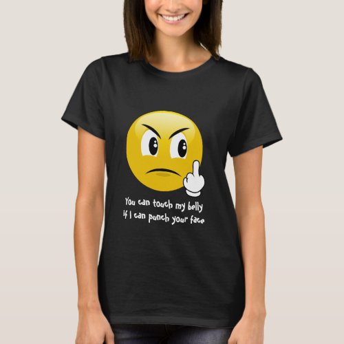 Middle Finger Emoji Belly Touch Maternity T_Shirt