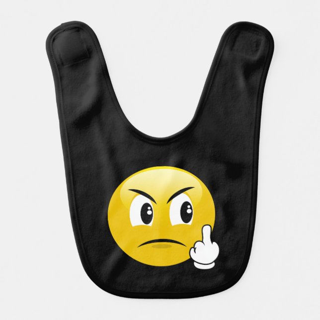 Middle Finger Emoji Bib (Front)