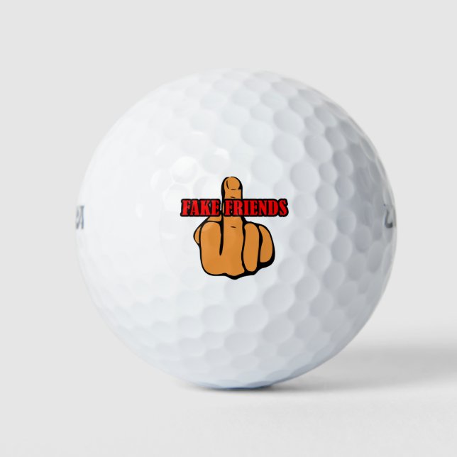 Middle Finger Fake Friends Golf Balls (Front)