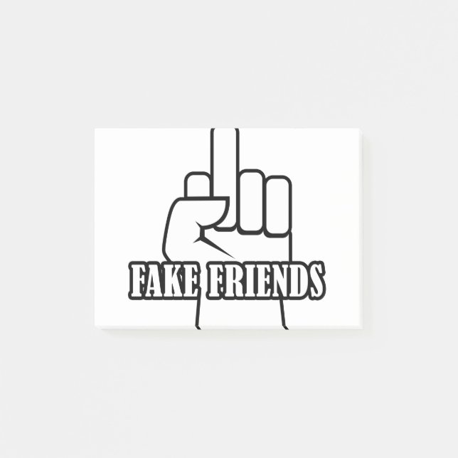 Middle Finger Fake Friends Post-it Notes (Front)