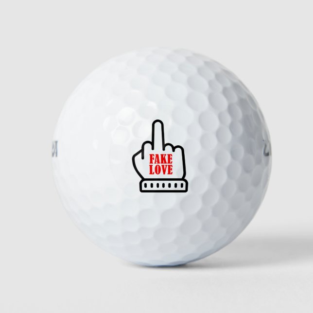 Middle Finger Fake Love Golf Balls (Front)