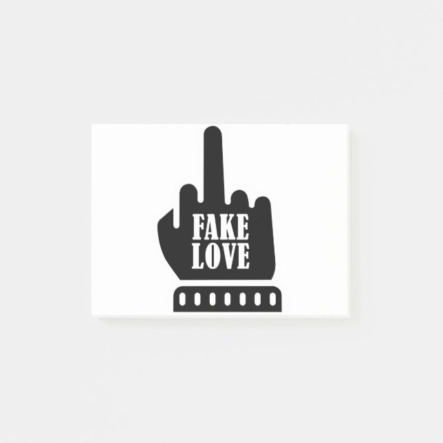 Middle Finger Fake Love Post-it Notes (Front)