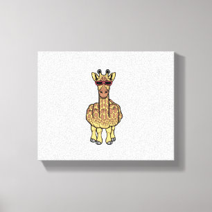 Middle Finger Giraffe Funny Offensive Rude Safari Canvas Print