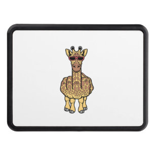 Middle Finger Giraffe Funny Offensive Rude Safari Hitch Cover