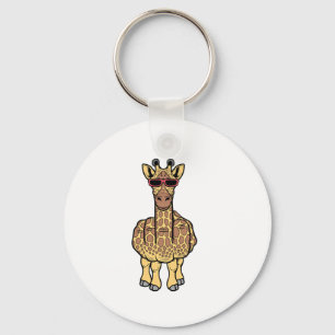 Middle Finger Giraffe Funny Offensive Rude Safari Keychain