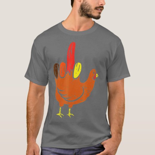 Middle Finger Hand Turkey Funny Offensive Thanksgi T_Shirt