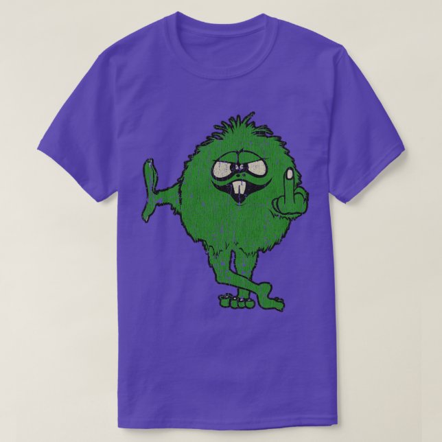 Middle Finger IDGAF Green Monster  T-Shirt (Design Front)