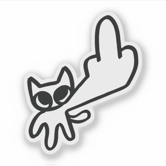  Middle Finger Meme Sticker (Front)