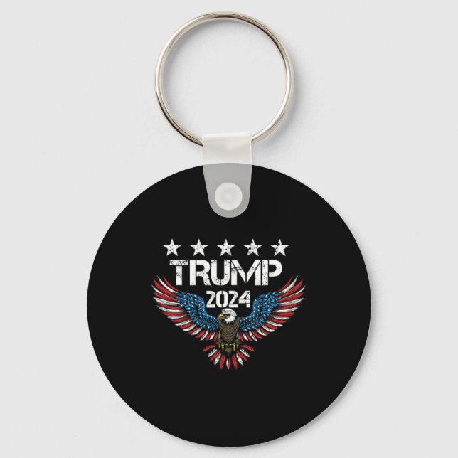 Middle Finger (on Back) Haters Gonna Hate Donald T Keychain (Front)