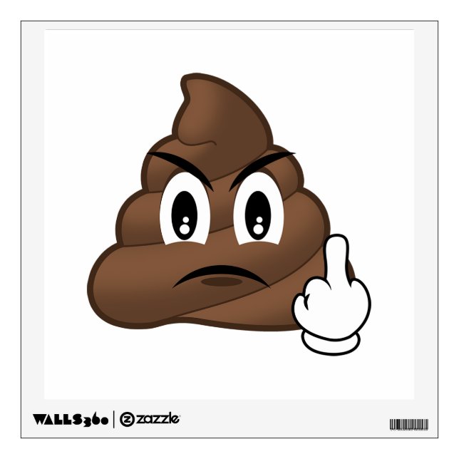 Middle Finger Poo Emoji Wall Decal (Front)