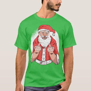 Middle Finger Santa Claus T-Shirt