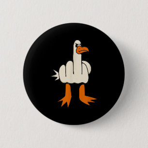 Middle Finger Seagull, Adult Humor, Funny Gesture  Button