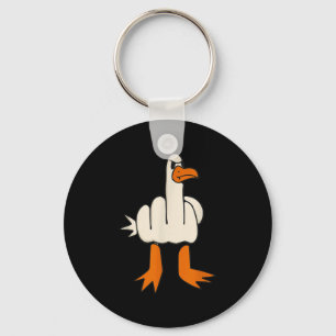 Middle Finger Seagull, Adult Humor, Funny Gesture Keychain