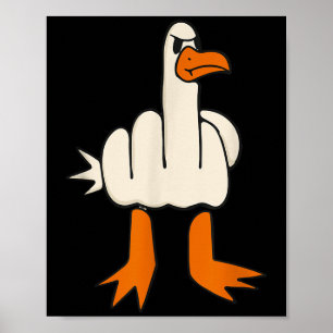 Middle Finger Seagull, Adult Humor, Funny Gesture  Poster