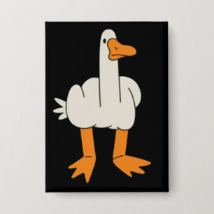 Middle Finger Seagull Humor Funny Gesture Flip Off Button