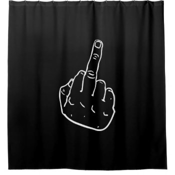 Middle Finger Shower Curtain by thegutter at Zazzle