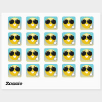 Middle Finger & Sunglasses Emoji Ombre Stickers