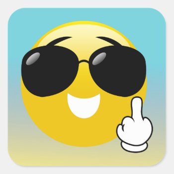 Middle Finger & Sunglasses Emoji Ombre Stickers by MishMoshEmoji at Zazzle