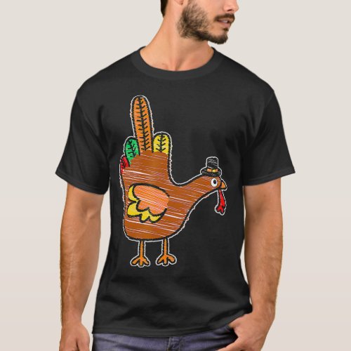 Middle Finger Thanksgiving Turkey Kids Bird T_Shirt