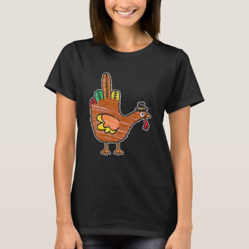 Middle Finger Thanksgiving Turkey Kids Bird T_Shirt