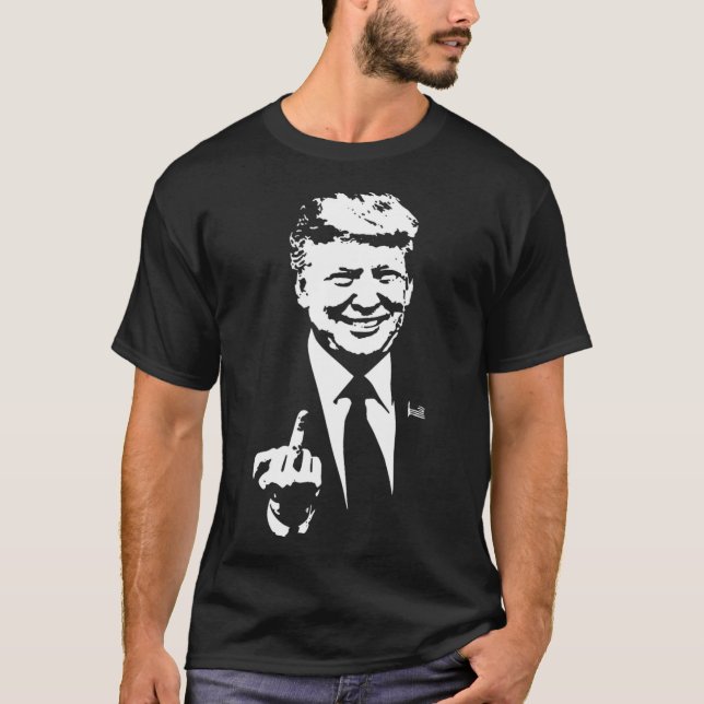 Middle Finger Trump 2024 Election American  T-Shirt (Front)