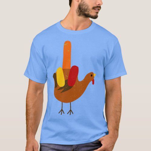 Middle Finger Turkey American Sign Language Thanks T_Shirt