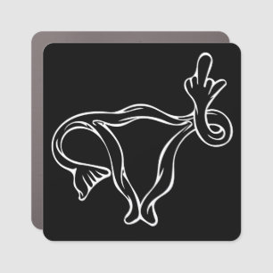 Middle Finger Uterus Pro-choice Car Magnet