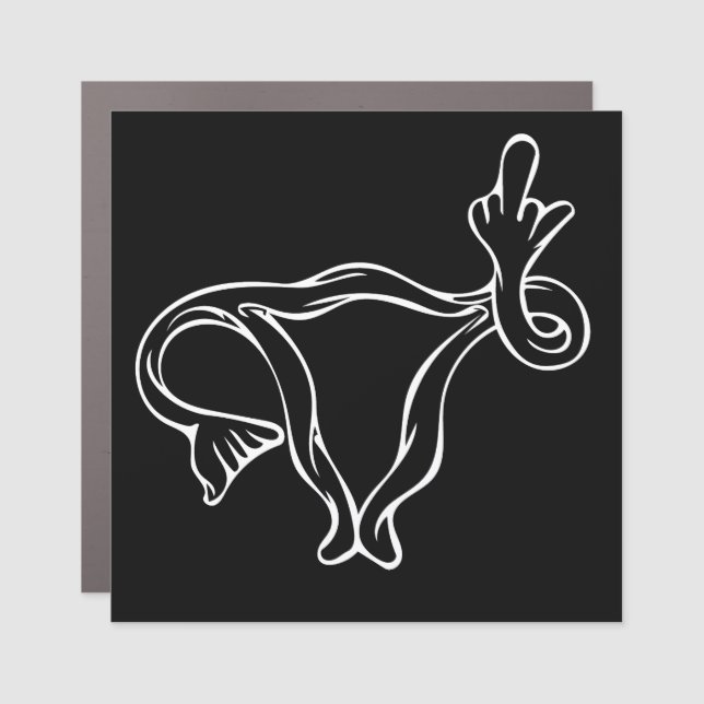 Middle Finger Uterus Pro-choice Car Magnet (Front)