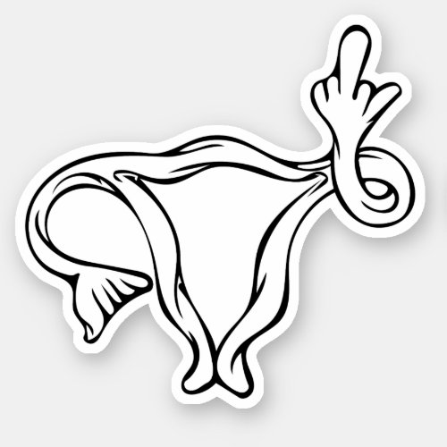 Middle Finger Uterus Pro_choice feminist Sticker