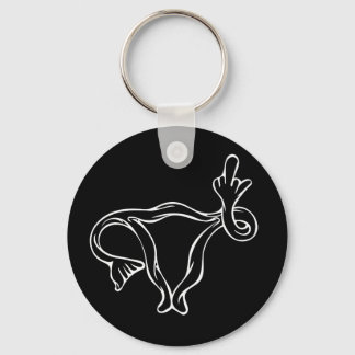Middle Finger Uterus Pro-choice Keychain