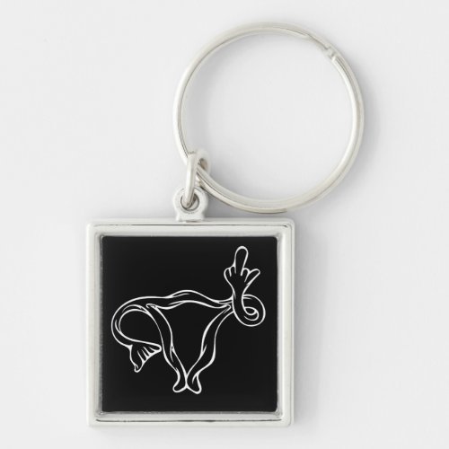 Middle Finger Uterus Pro_choice Keychain