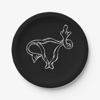Middle Finger Uterus Pro-choice Paper Plates