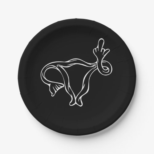 Middle Finger Uterus Pro_choice Paper Plates