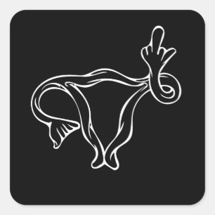 Middle Finger Uterus Pro-choice Square Sticker