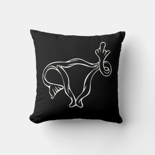 Middle Finger Uterus Pro_choice  Throw Pillow