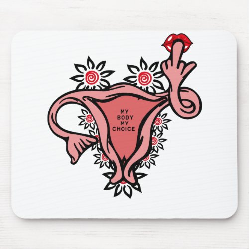 middle finger uterus protect roe v wade mouse pad