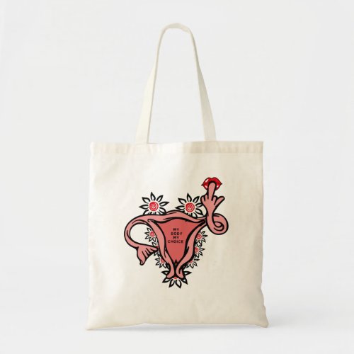 middle finger uterus protect roe v wade tote bag