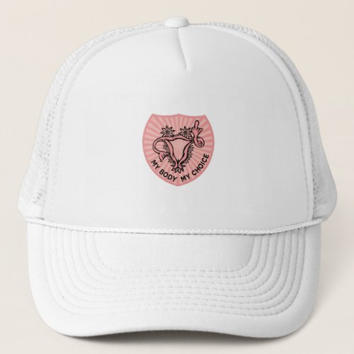 middle finger uterus Womens Rights Trucker Hat