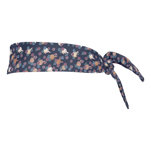 Middle Fingers Up Feminist Tie Headband (Rotate 90)