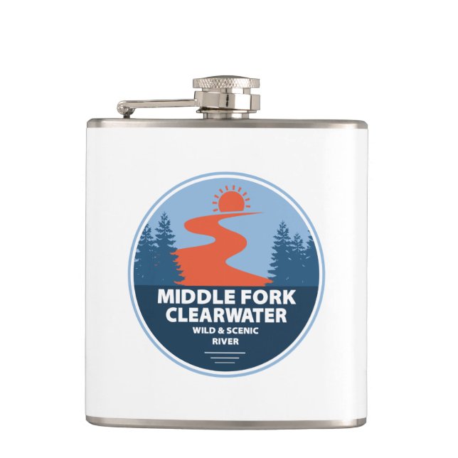 Middle Fork Clearwater Wild And Scenic River Idaho Flask (Front)