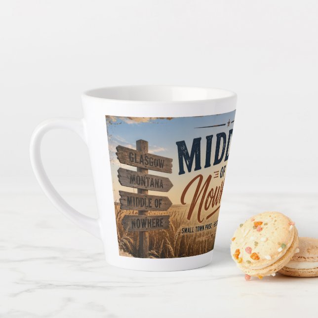 Middle of Nowhere Glasgow Montana Latte Mug (In Situ)