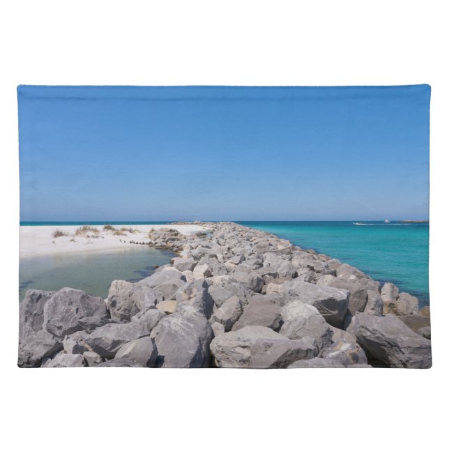 Middle Of Shell Island Jetty Cloth Placemat (Front)