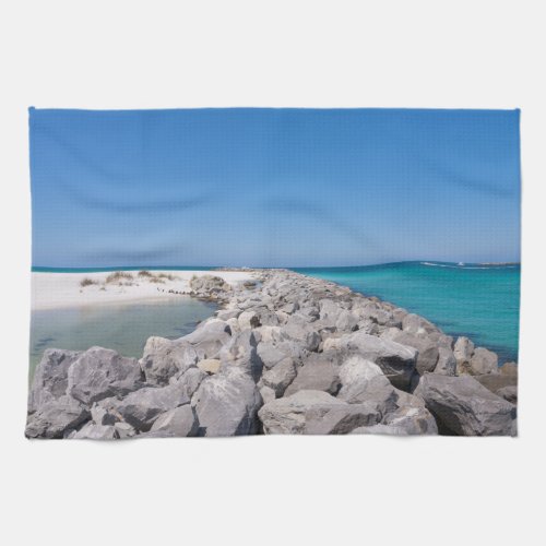 Middle Of Shell Island Jetty Kitchen Towel