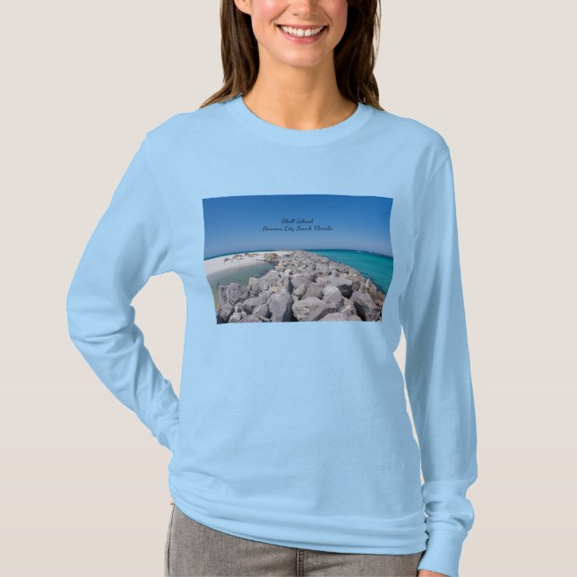 Middle Of Shell Island Jetty Long Sleeve T-shirt (Front)