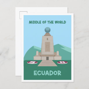 Middle of the World Ecuador Vintage Travel Postcard