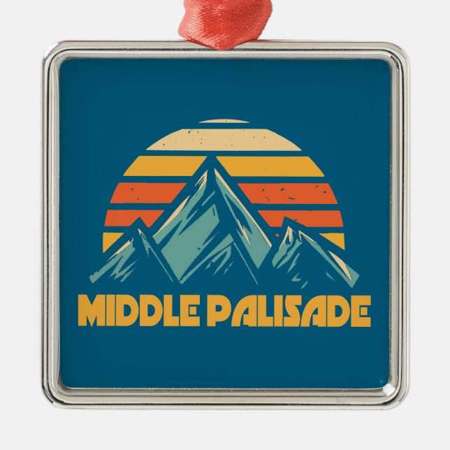 Middle Palisade California Retro Turquoise Metal Ornament (Front)