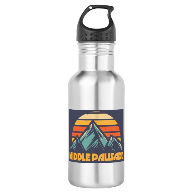 Middle Palisade California Retro Turquoise Stainless Steel Water Bottle (Front)