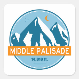 Middle Palisade California Stars Moon Square Sticker