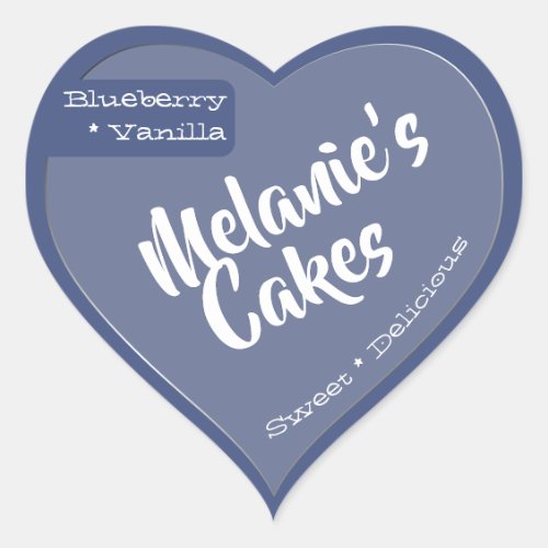 Middle Pastel Blue Custom Bakery Cake Packaging  H Heart Sticker